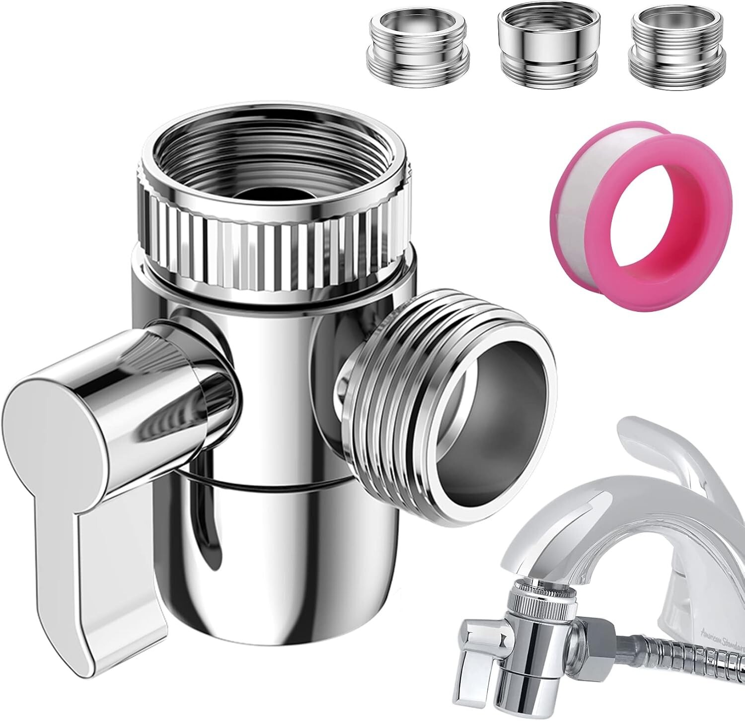 Compact Kitchen & Bath Diverter Valve with Multiple Adapters – Premium Quality