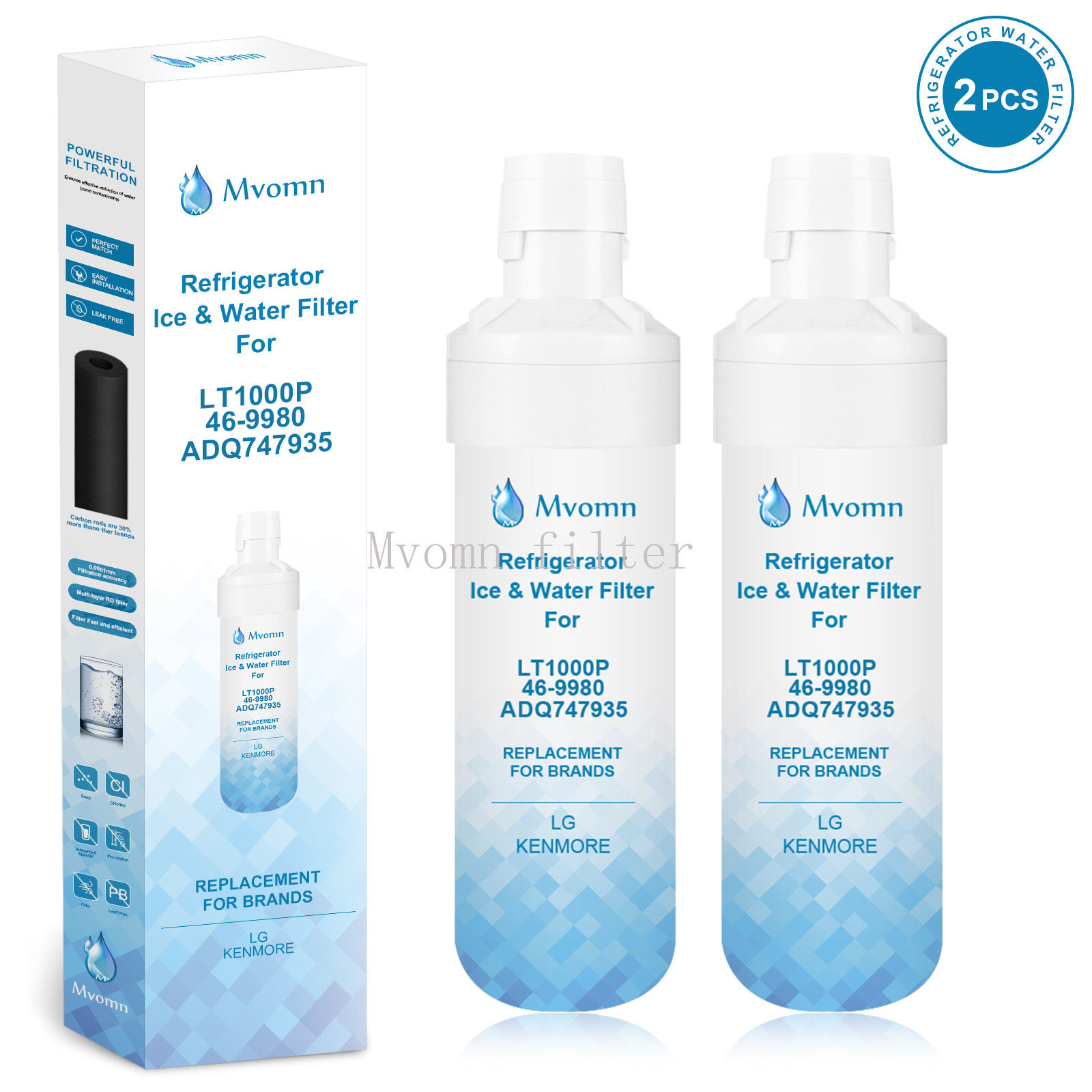 1~6 Packs Fits LG LT1000P/ADQ747935 GF-D706BSL Refrigerator Fresh Water Filter