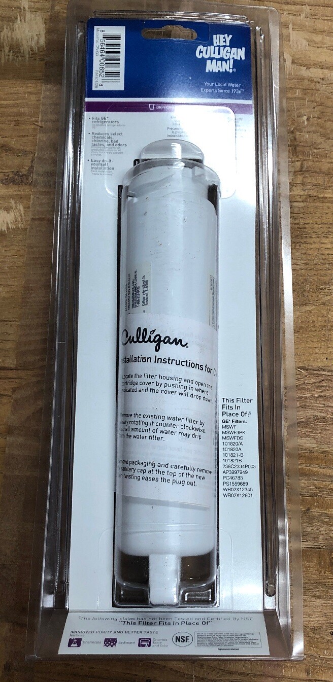 New Culligan Drinking Water Refrigerator Replacement Filter GE MSWF 4770053.