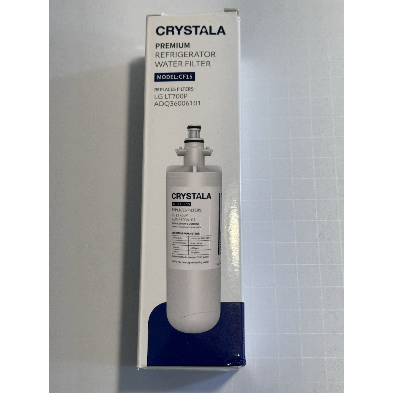 Crystala Premium REFRIGERATOR WATER FILTER CF15 FILTERS: LG LT700P ADQ36006101