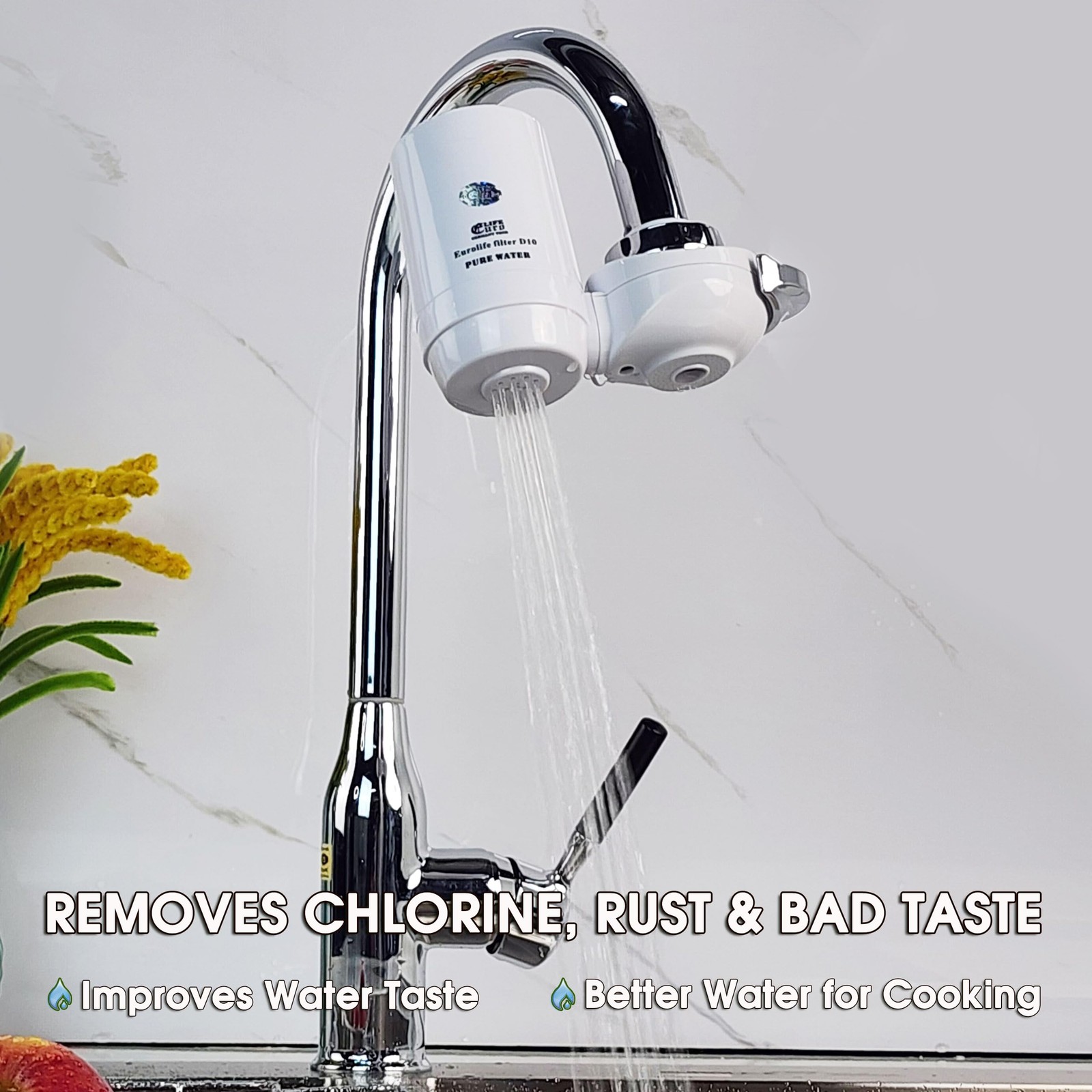 Faucet Mount Water Filtration System, BPA-Free Faucet Water Purifier for Sink…
