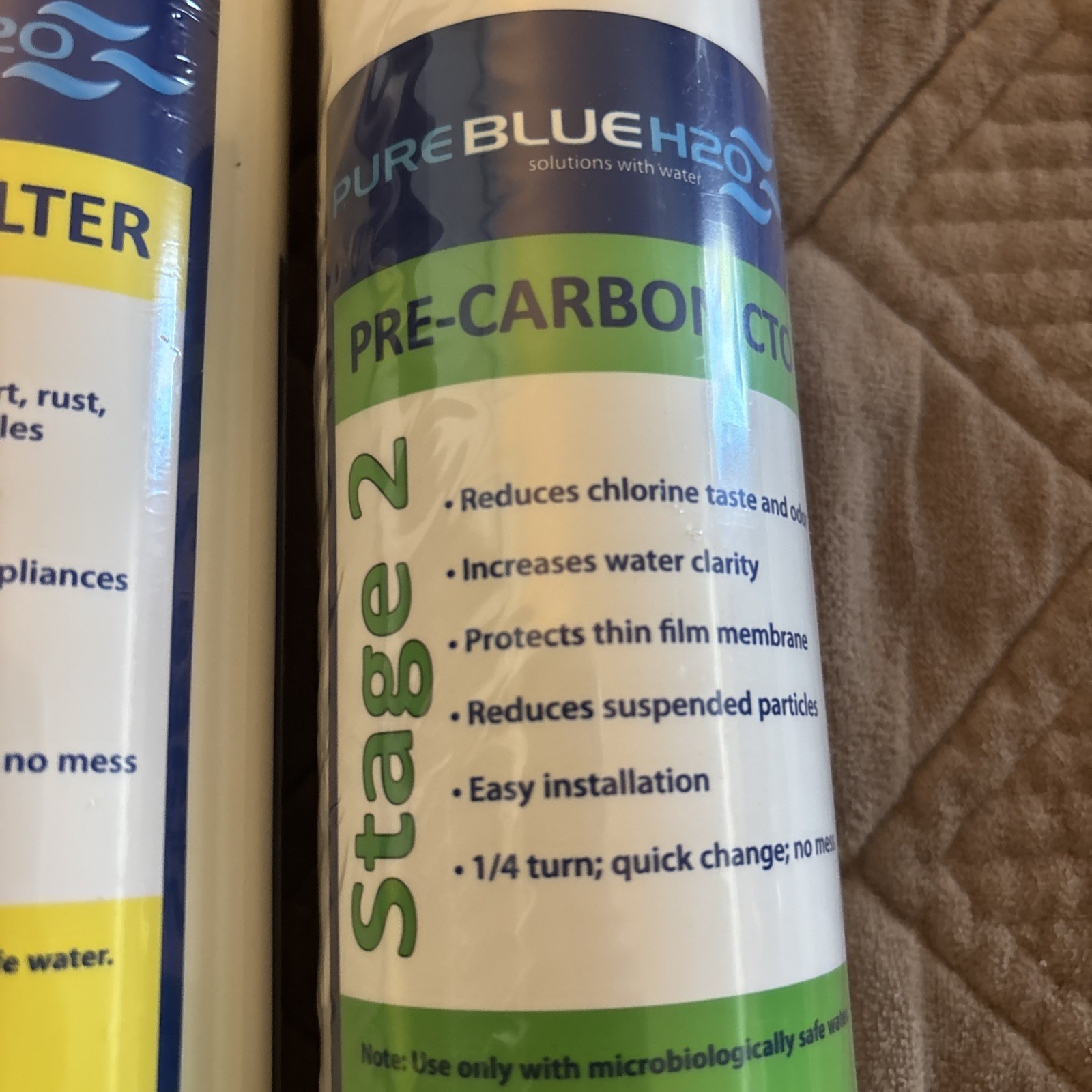 NEW Pure Blue H2O Water Filters | Stage 1 Sediment Filter & 2 Pre-Carbon CTO