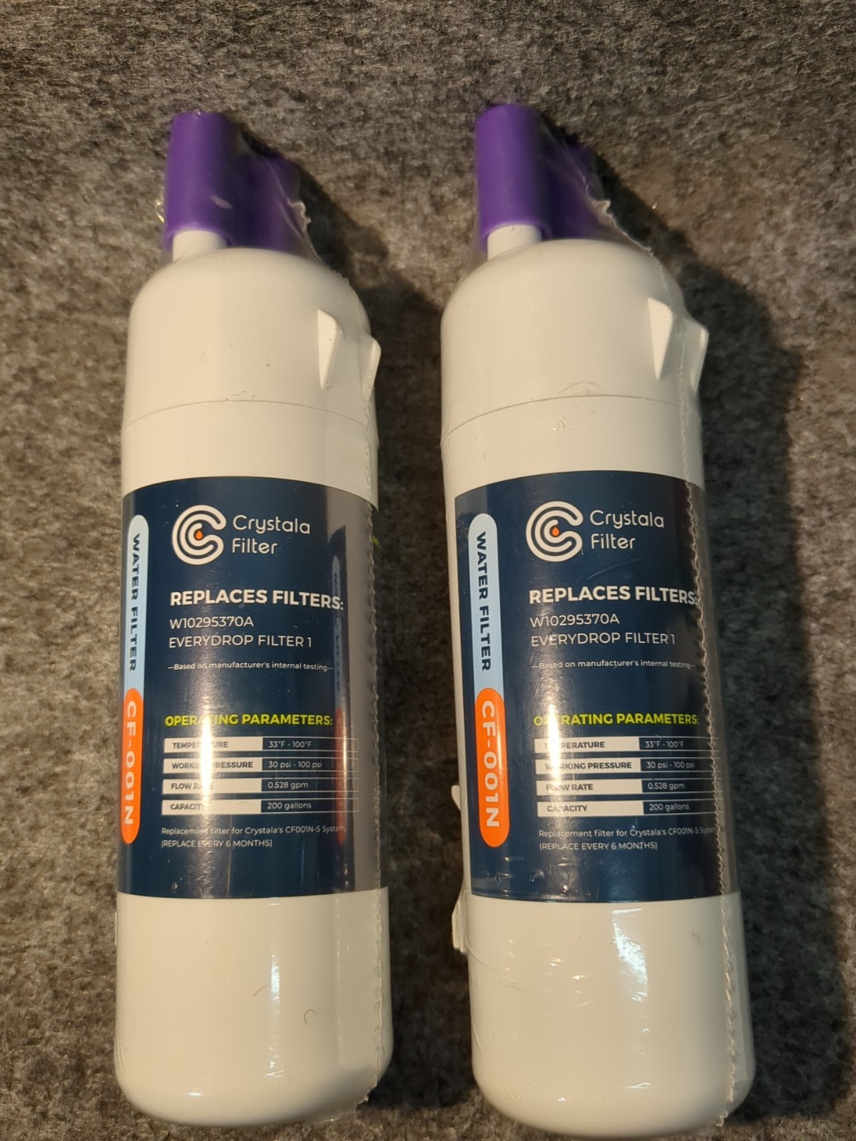 2 Pk Replacement Filters-Drinking Water EDR1RXD1, P8RFWB2L, W10295370A, CF001N