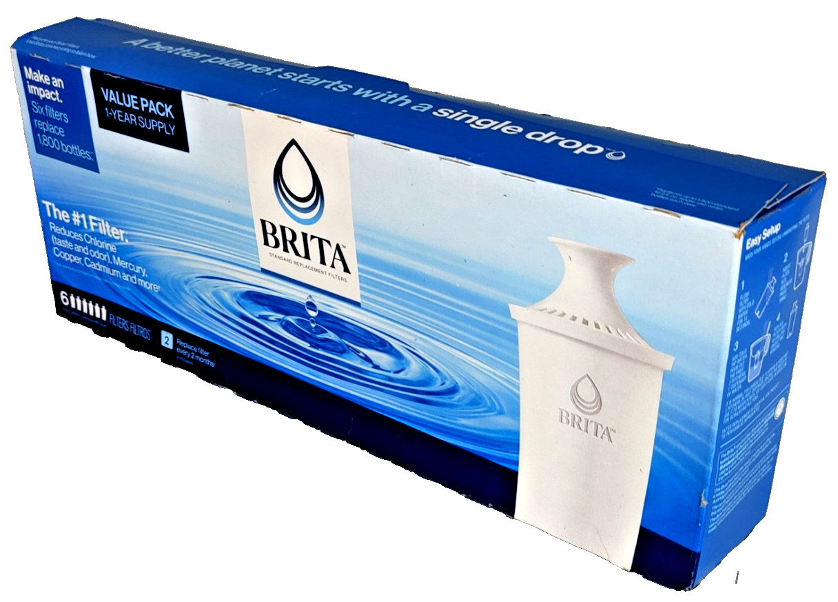 6 Lot OEM Brita 6 Pk Standard Replacement Filters Pitcher Dispenser Water Filter