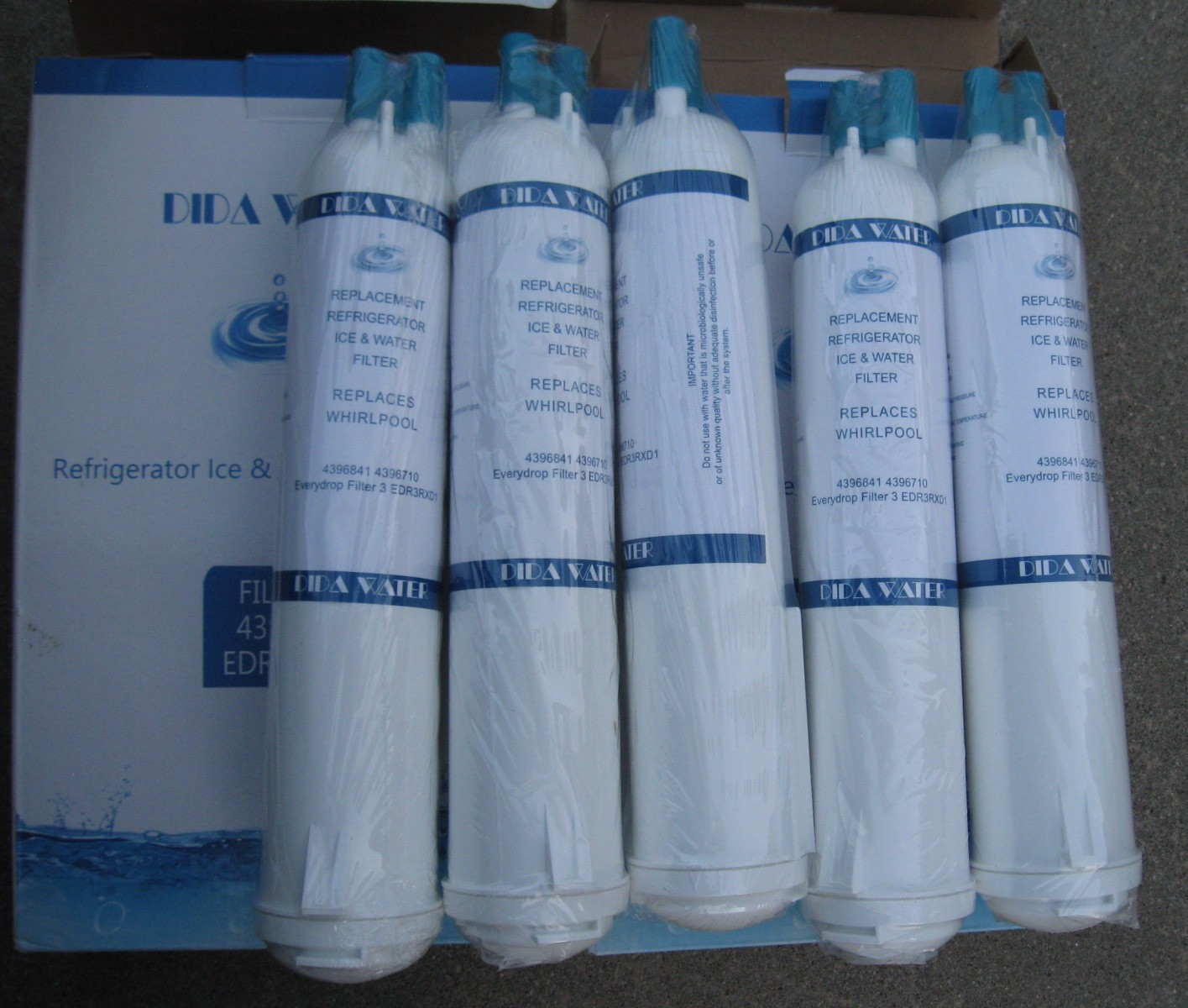5-pack Dida Ice and Water, Refrigerator Filters #3, 4396841 4396710 EDR3RXD1 New