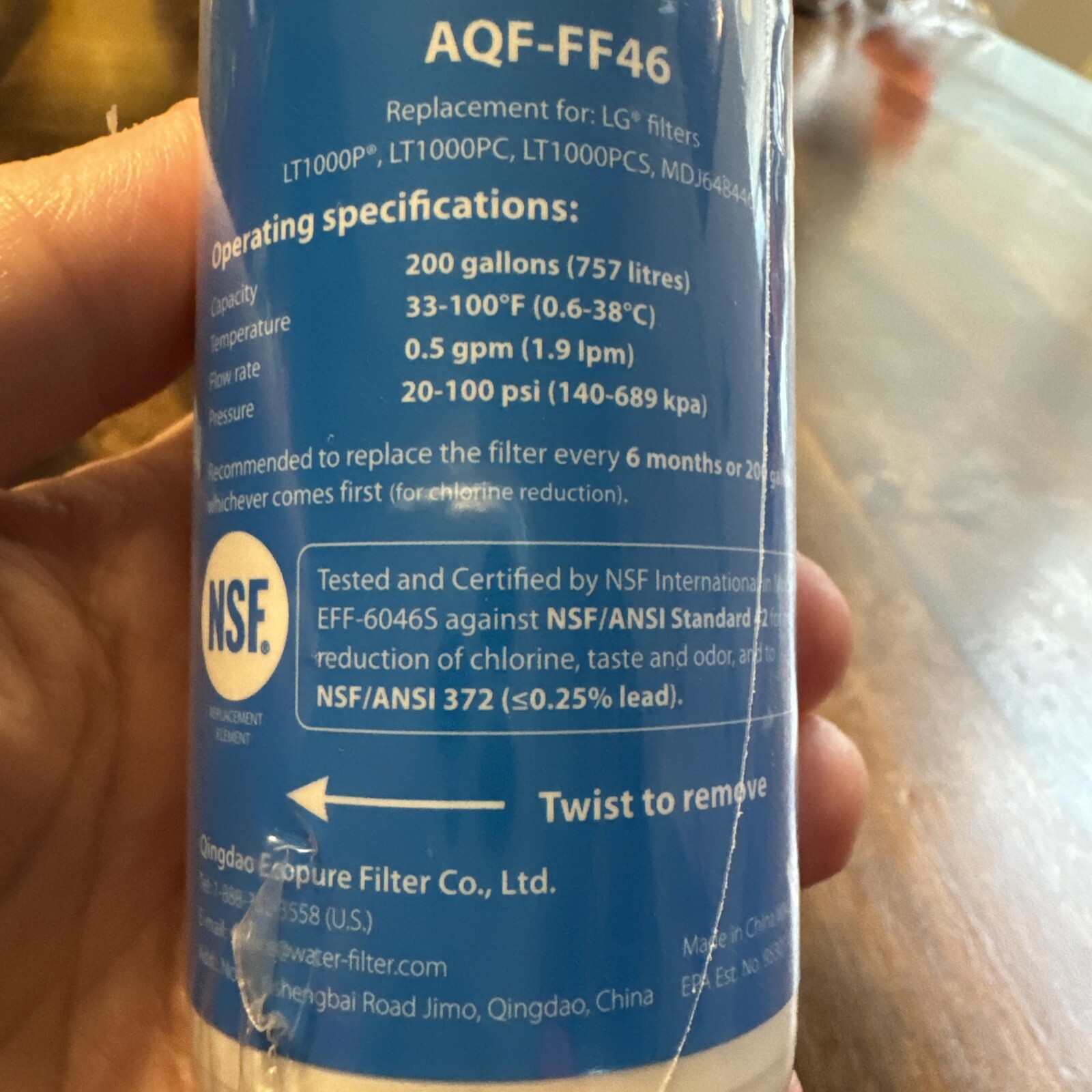 Aqua Crest AQF-FF46 Water Filters – Sealed New