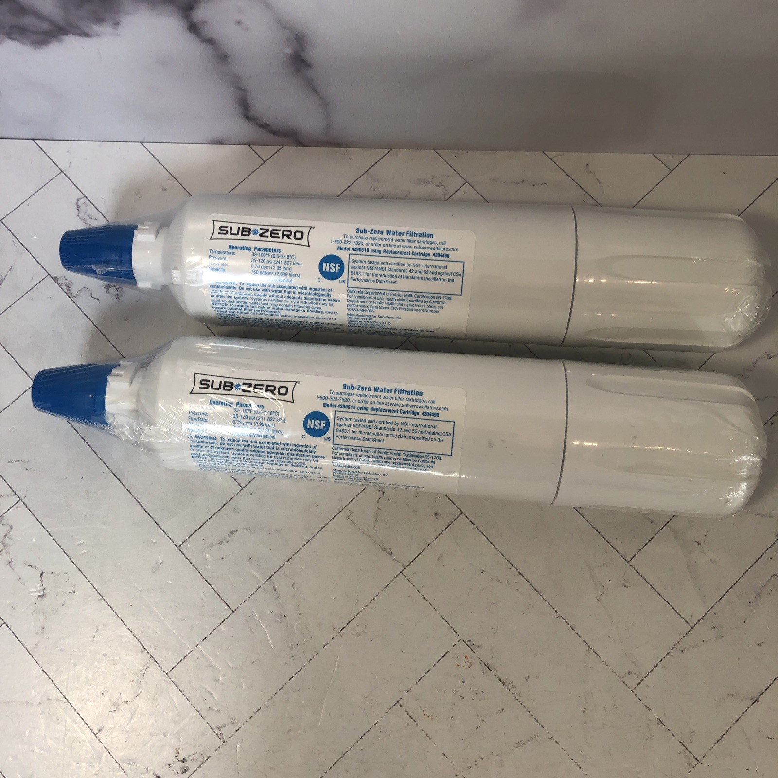Sub-Zero 4204490 4290510 Refrigerator Water Filter Cartridge x2 Genuine OEM