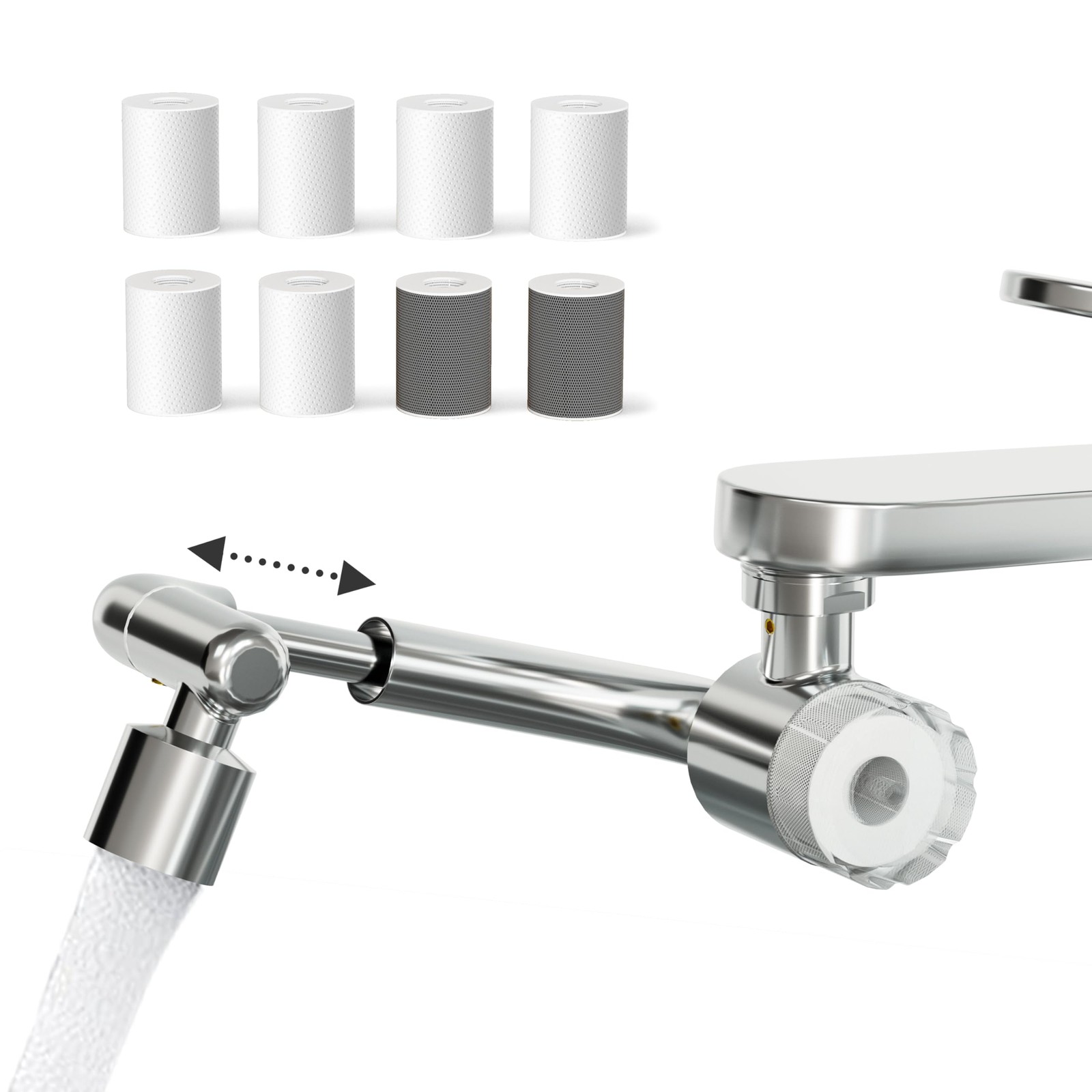 Water Filter for Sink Faucet Extender, Certified Reduce 99% Chlorine, 1080° R…