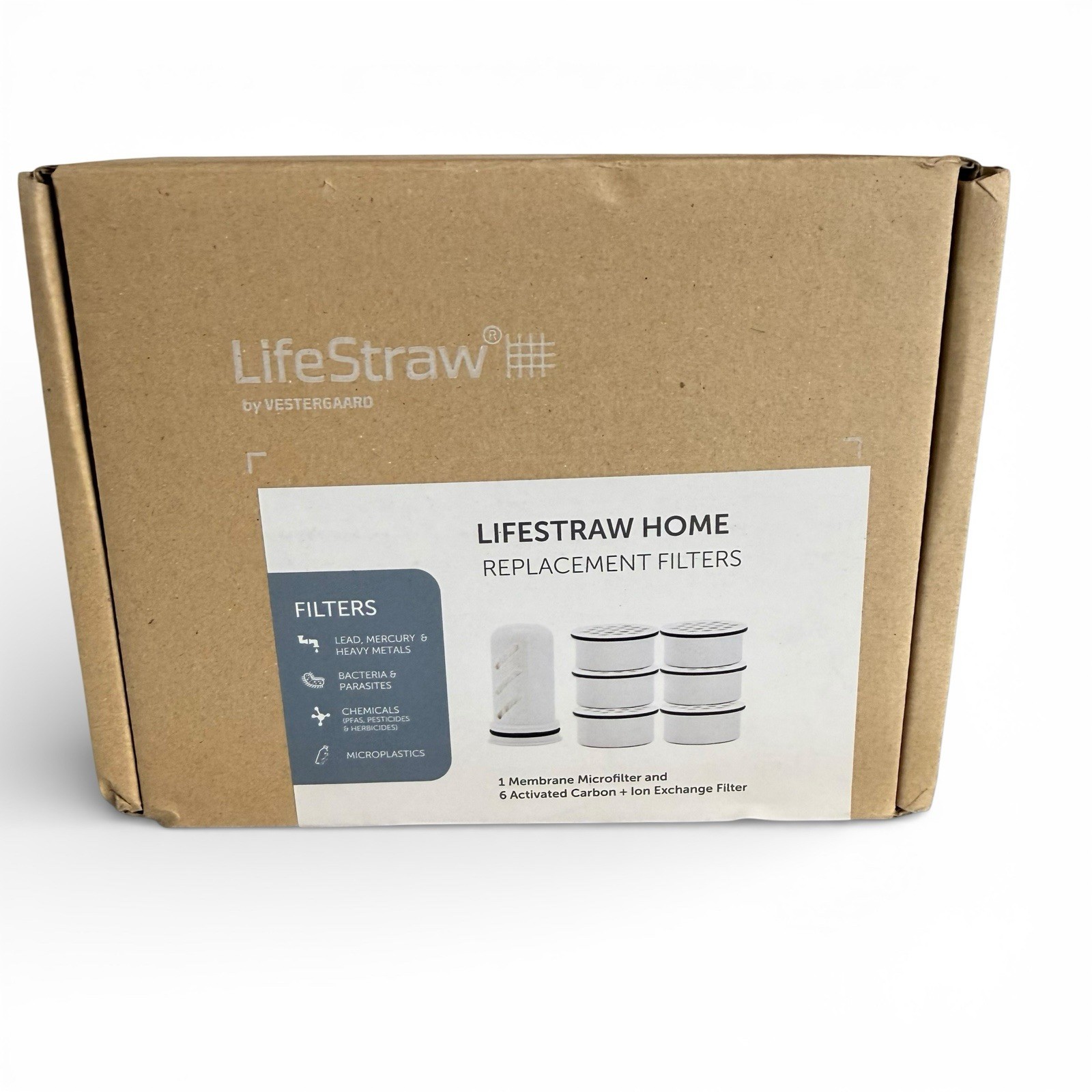 LifeStraw Home Water Filter Replacement Pack 1-Year Supply 1 Micro, 6 Carbon Ion