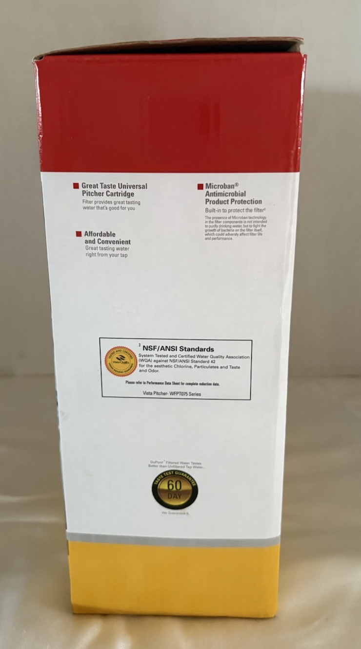 Dupont WFPT075X Vista Water Pitcher with 40 Gallon Filter Cartridge NEW