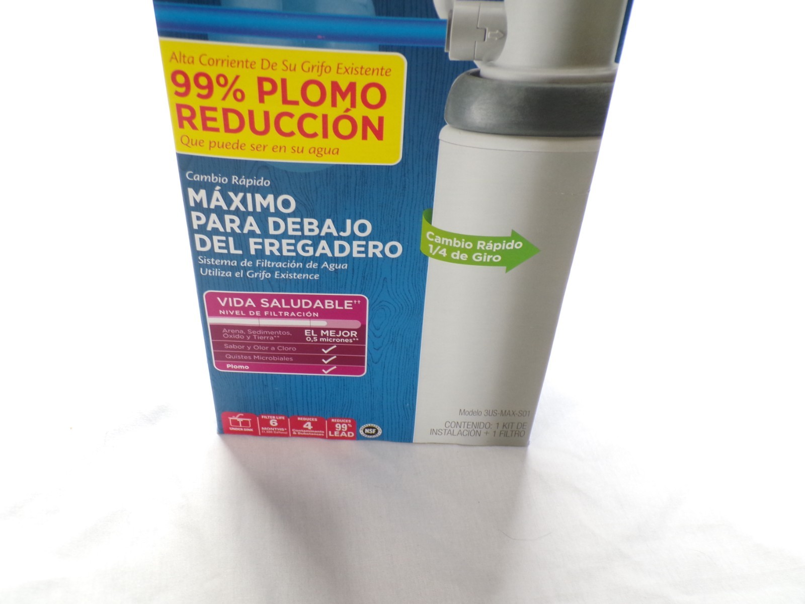 Filtrete 3M Maximum Under Sink Water Filter 3US-MAX-S01 1500 Gallon Open Box