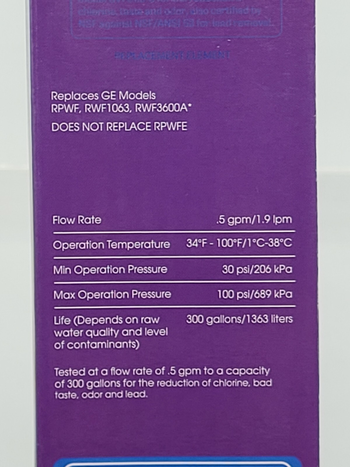 Great Value Refrigerator Water Filter Replaces Ge Model RPWF 6 Month 300 Gallons
