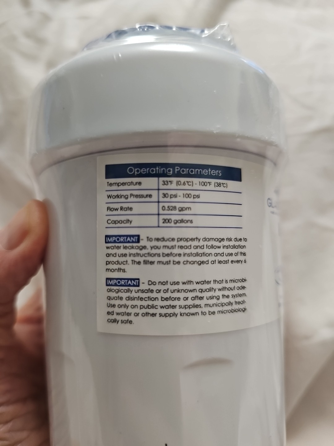 2 GLACIER FRESH GF-MWF Refrigerator Water Filter 200 gallons 30psi – 100psi FB 4