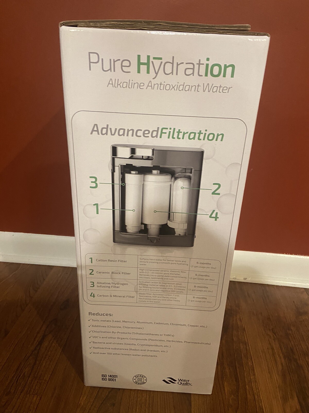 PURE HYDRATION Alkaline Antioxidant Water Advanced Filtration Cosan/￼USA NEW BOX