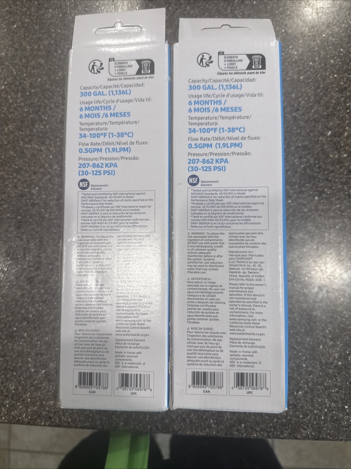 2 PACK Genuine Samsung DA29-00020B HAF-CIN/EXP Refrigerator Water Filter