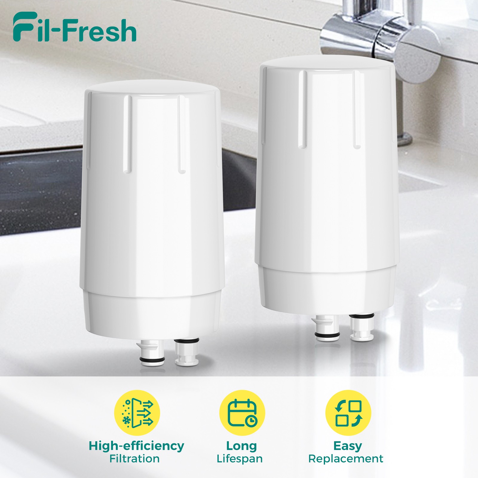 NSF Certified Faucet Filter for Brita 36311 FR-200 FF-100 35618 7540545 2-Pack