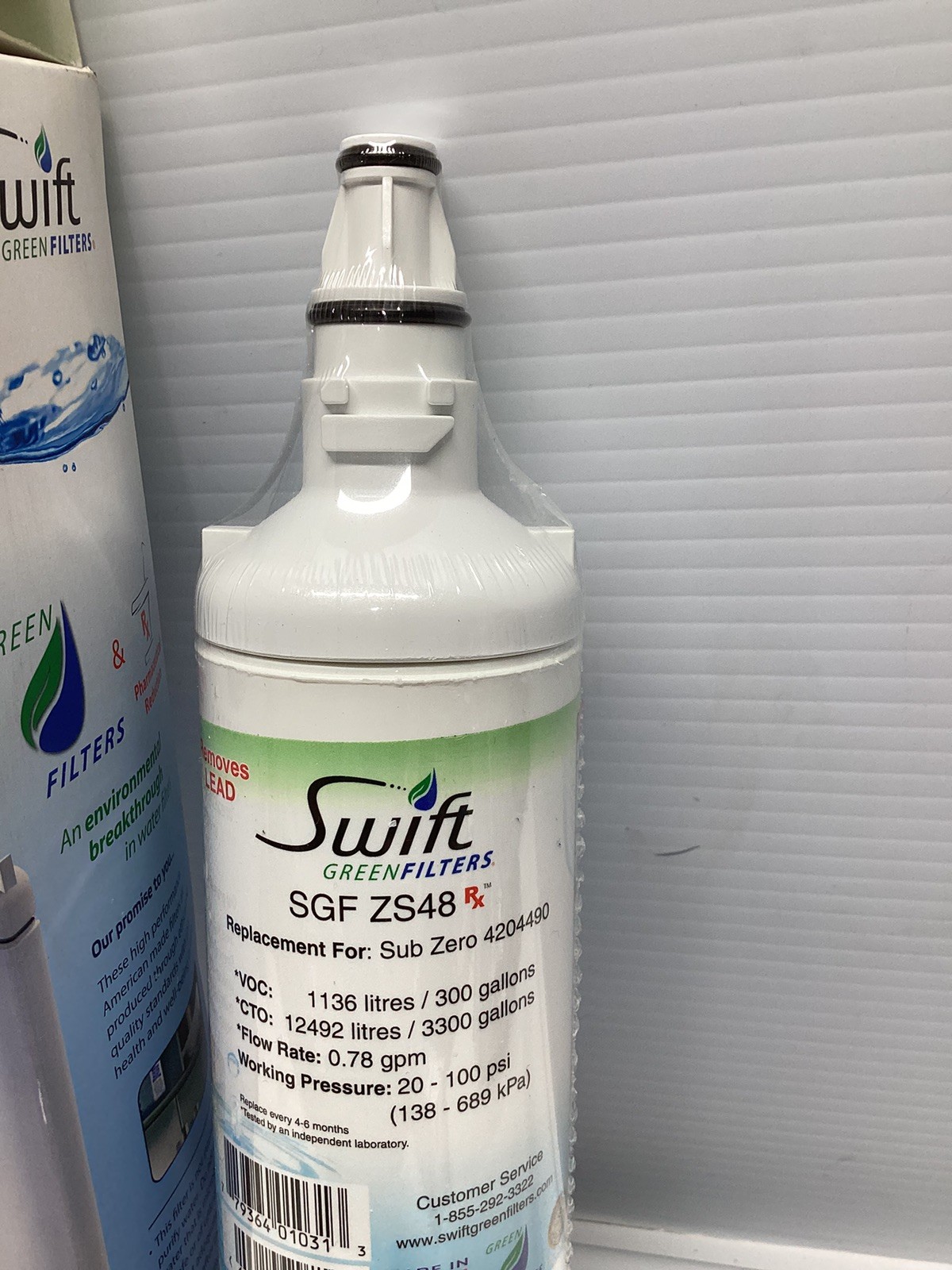 Swift Sub-Zero Replacement 4204490 Refrigerator Water Filter by SGF-ZS48 Rx