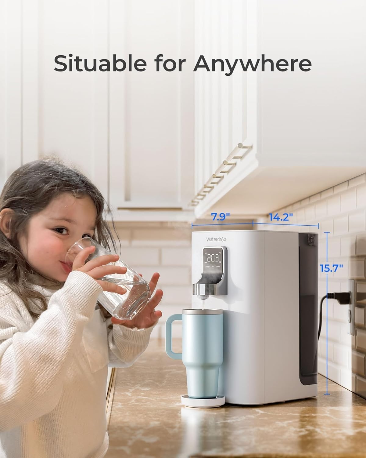 Waterdrop K19H Countertop Reverse Osmosis System, Instant Hot Water Dispenser