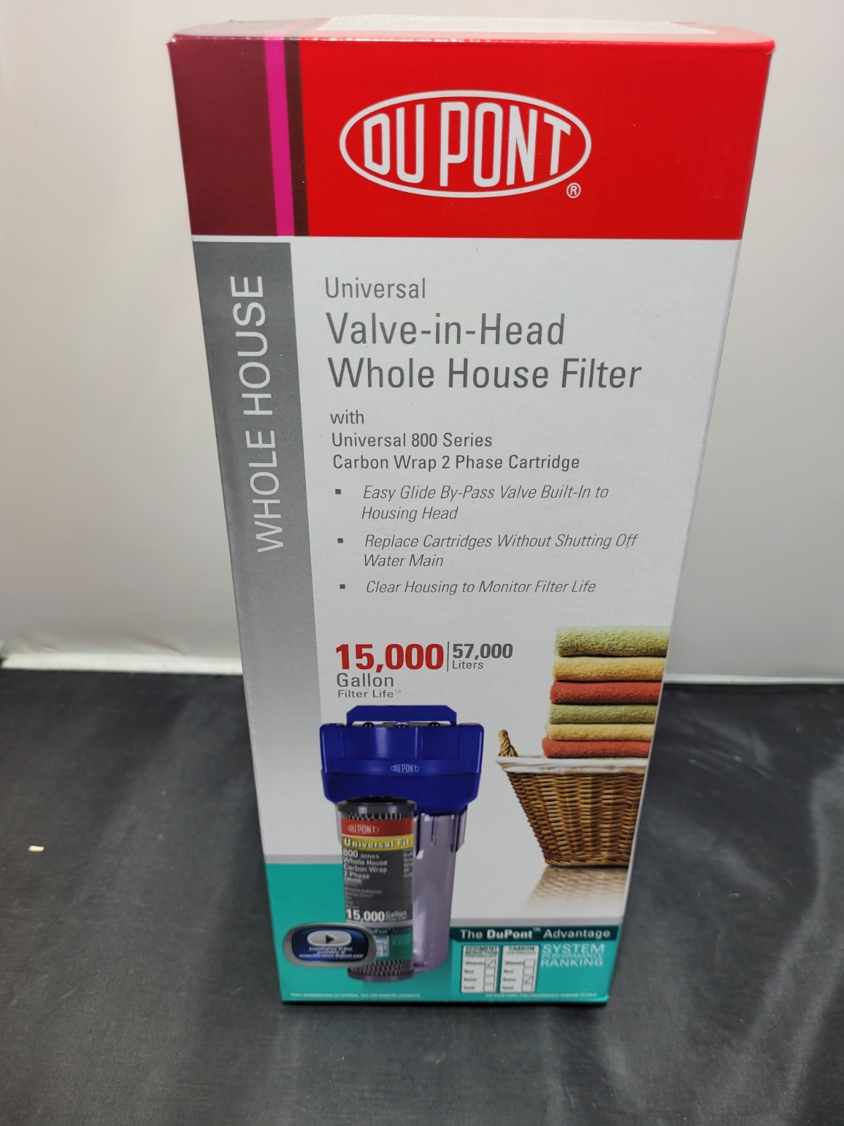 DUPONT DU PONT UNIVERSAL VALVE IN HEAD WHOLE HOUSE WATER FILTER NEW!!!