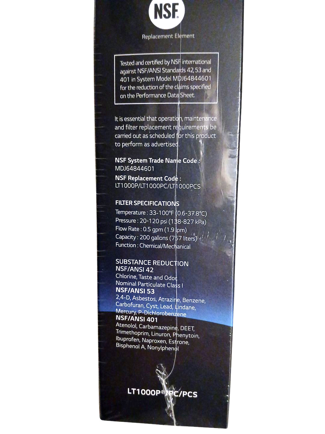 1 PACK GENUINE OEM LG LT1000P Water Filter Replacement Cartridge Authentic New