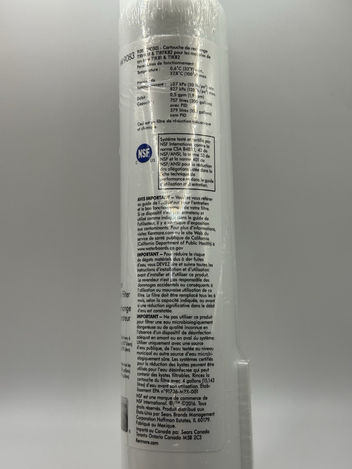 Kenmore 460-9083 Replacement Refrigerator Water Filter