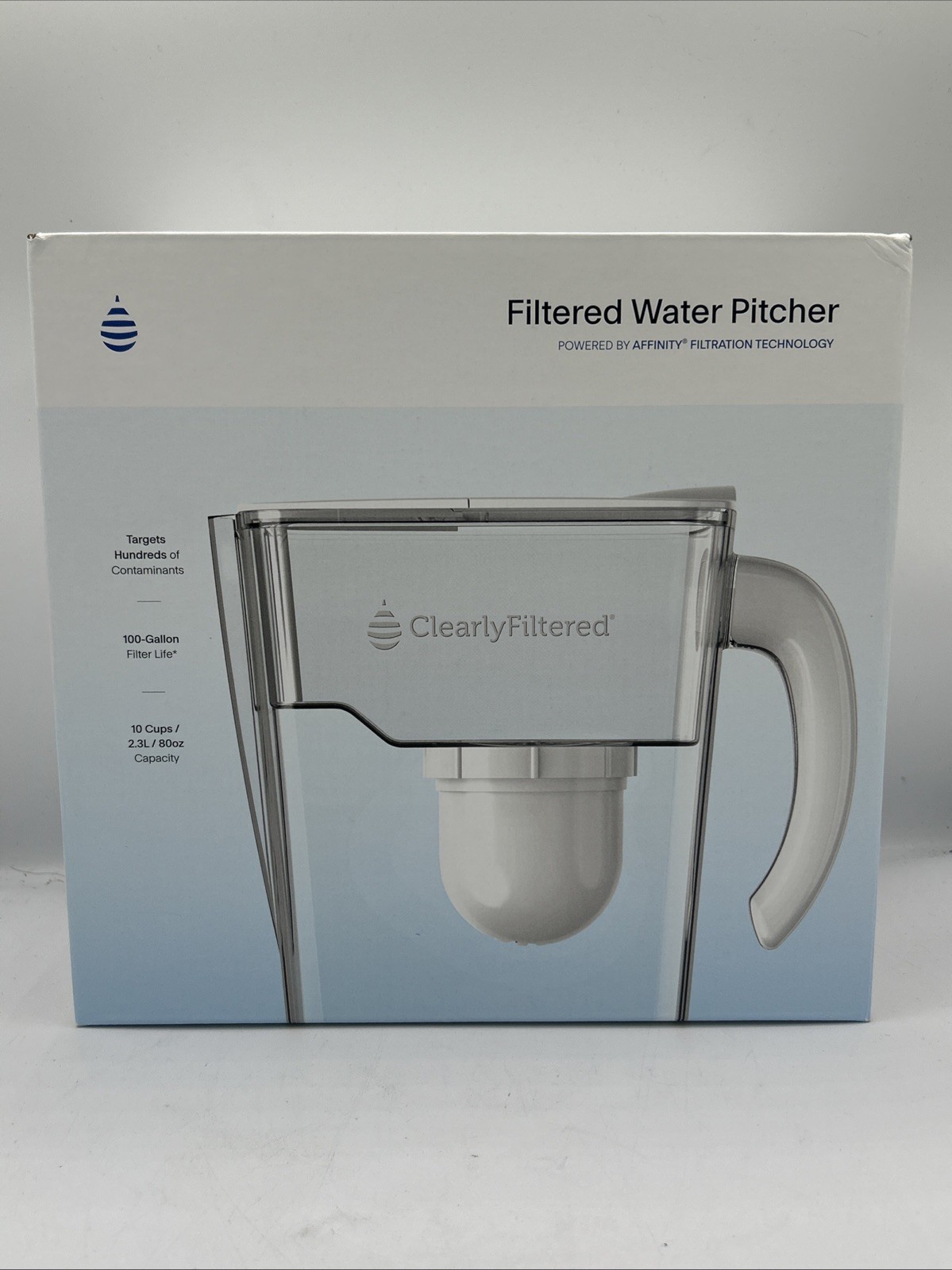 Clearly Filtered Water Pitcher 10-Cup BPA-Free Tritan 80oz Capacity CF-Pitcher