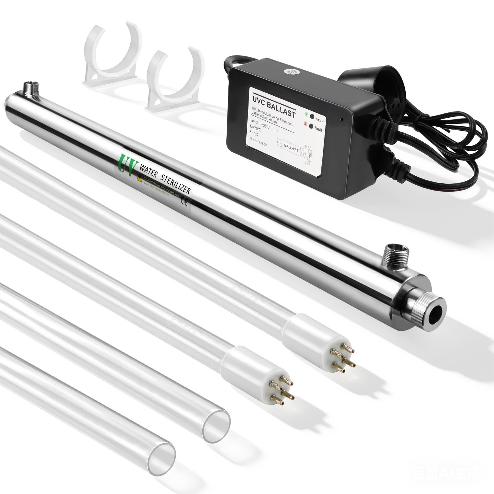12 GPM Whole House UV Water Filter，uv Light Water Purifier with 1 Extra UV Tu…
