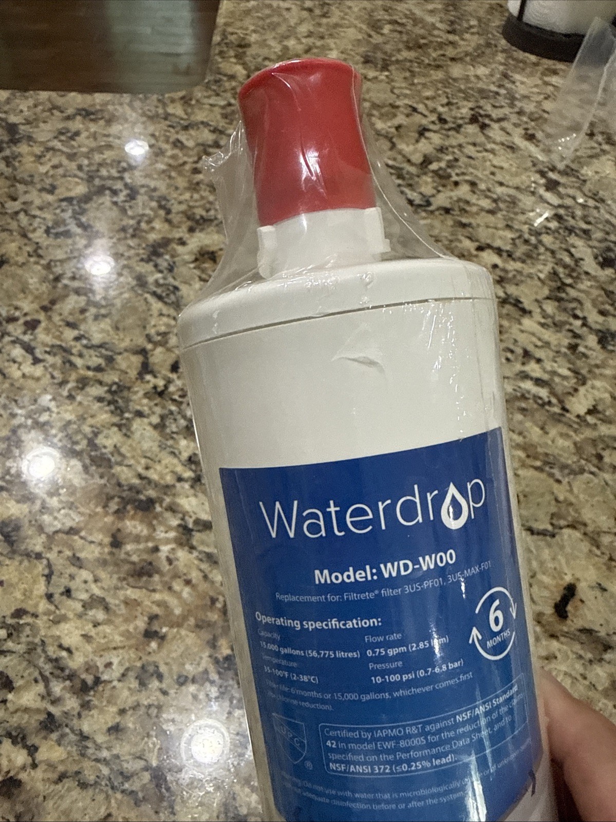Waterdrop WD-W00 Under Sink Water Filter Replaes Filtrete 3US-PF01 3US-MAX-F01