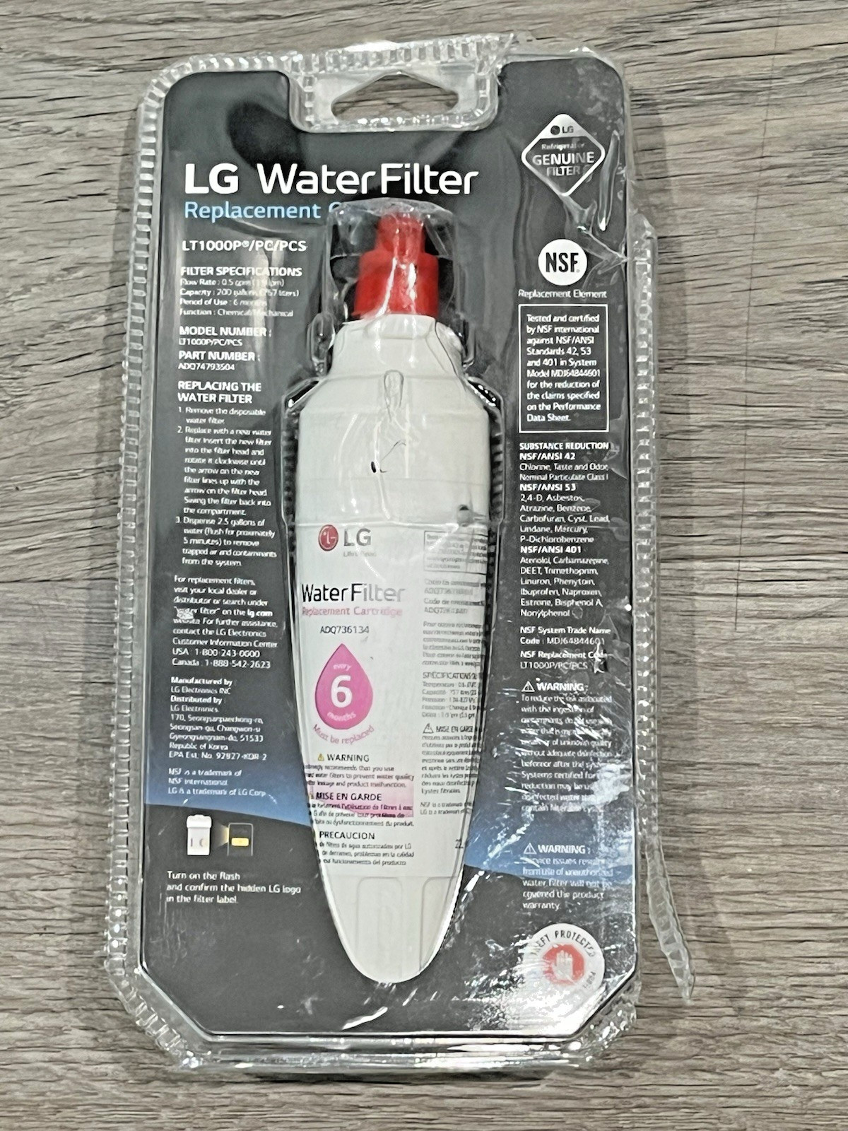 Water Filter for Select LG Refrigerators, LT1000P LT1000PC LT1000PCS P/PC/PCS