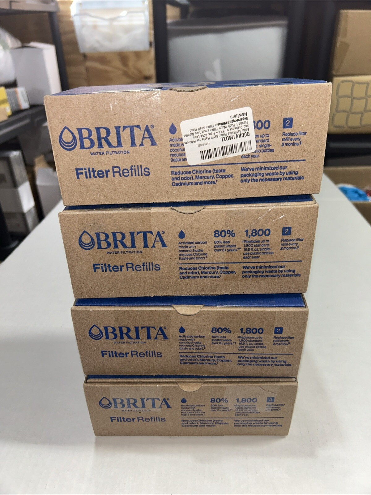 4 (3 Each)box Brita Refillable Filter Refill Packs / Pitchers & Dispensers =12