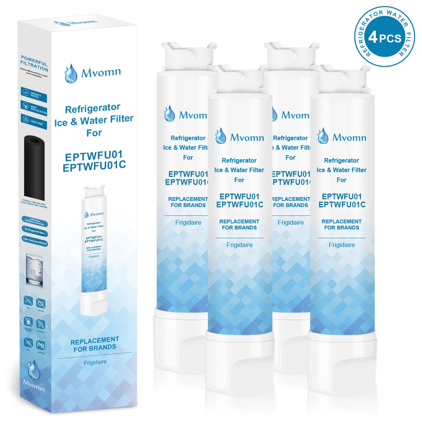 4PACKS For Frigidaire EPTWFU01 Pure Source Ultra II Refrigerator Water Filter