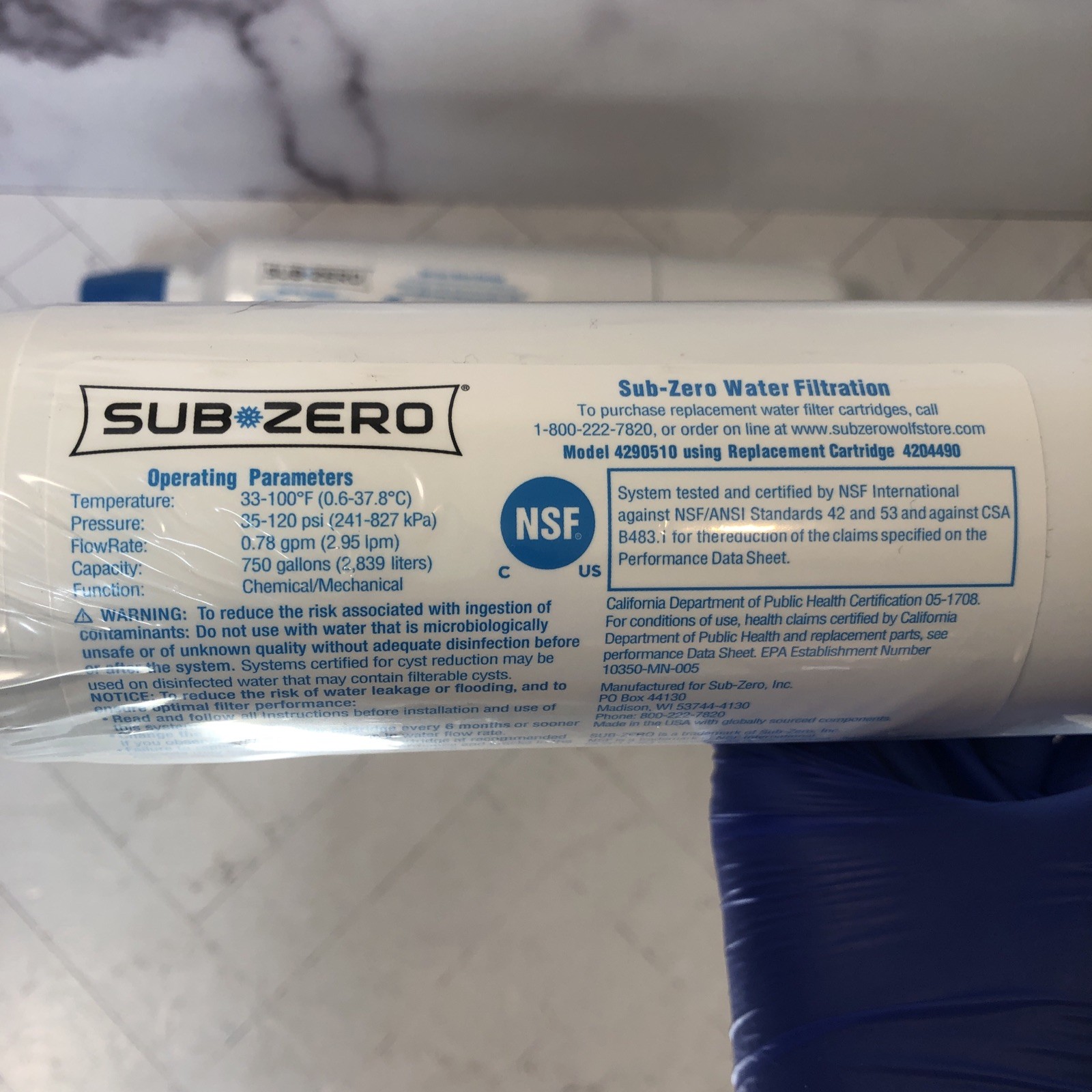 Sub-Zero 4204490 4290510 Refrigerator Water Filter Cartridge x2 Genuine OEM