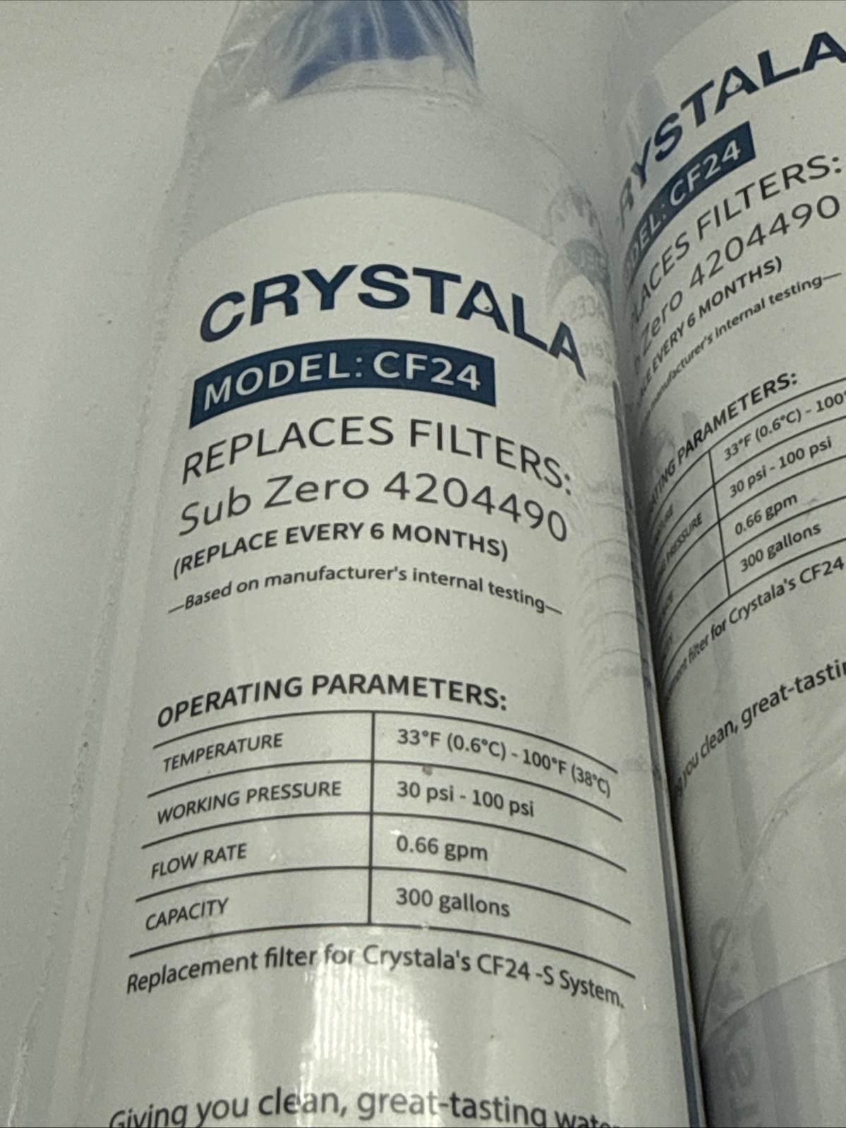 Sub-zero 4204490 Refrigerator Water Filter Replacement Cartridge 3 Pack