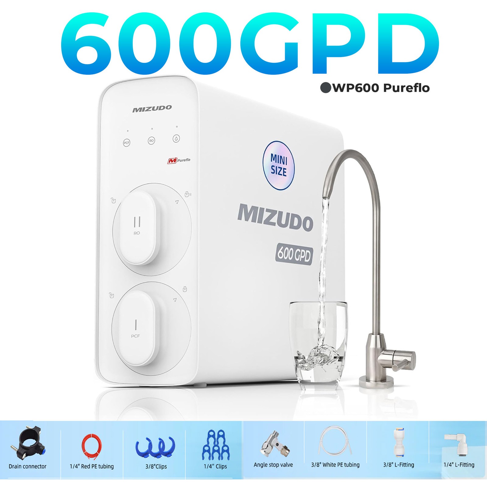 【99% NEW】Reverse Osmosis System, 600 GPD,8 Stage Tankless Under Sink w/2 Filters