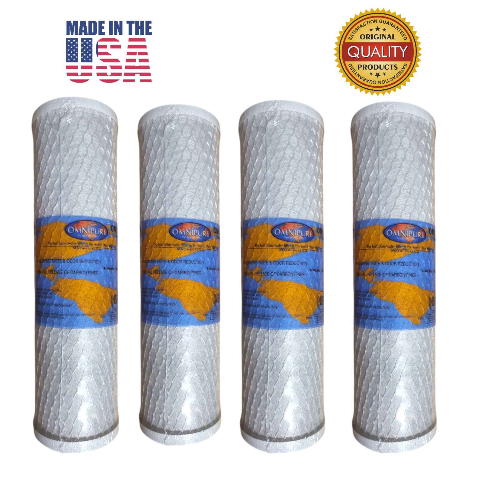 Carbon Block Water Filter Cartridge Made in the USA Omnipure OMB934XF 10″ x 2.5″
