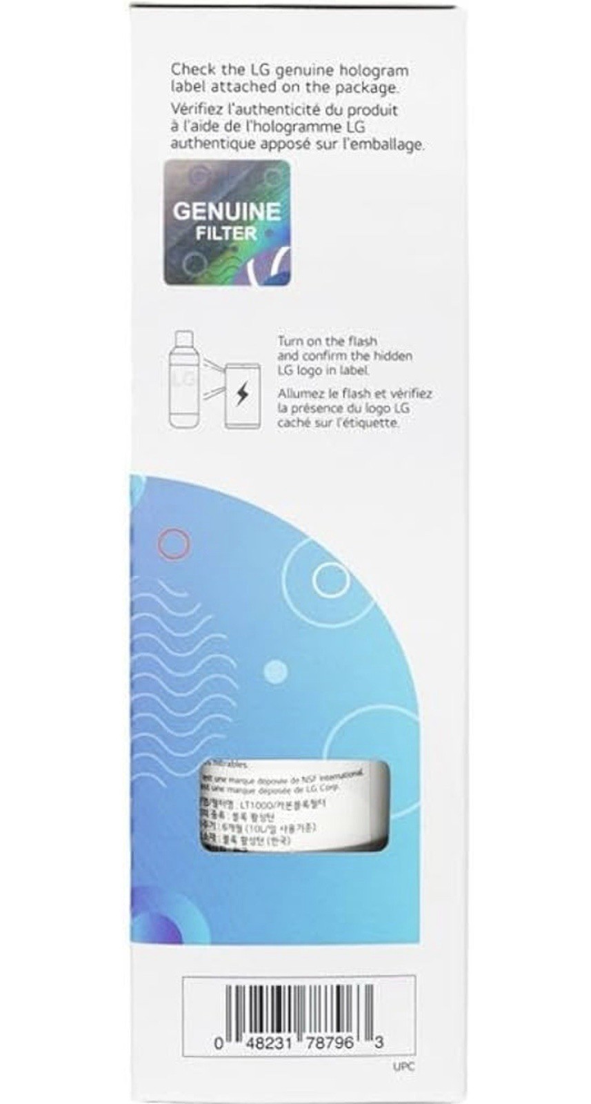 LG LT1000P2 6-Month / 200 Gallon Refrigerator Replacement Water Filter, Reduces