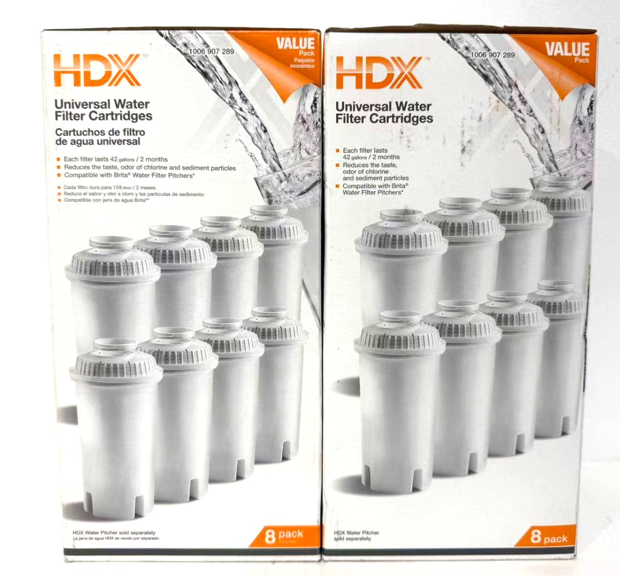 2 BOXES-HDX Water Pitcher Replacement Water Filter Cartridges BPA Free