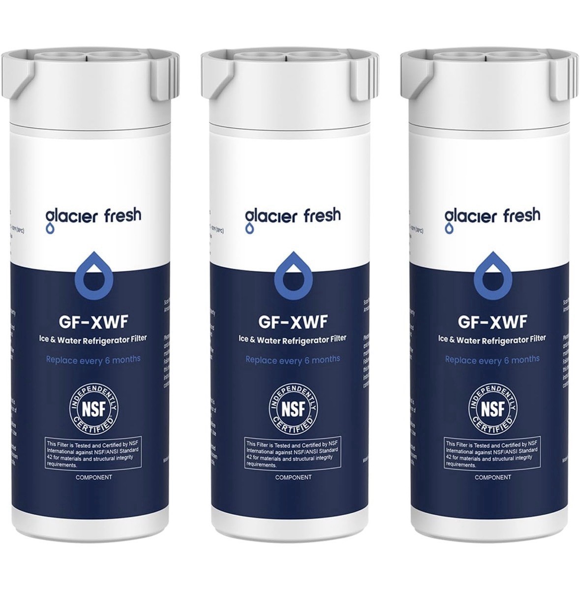 GLACIER FRESH XWF Replacement For GE XWF Refrigerator Water Filter Pack Of 3