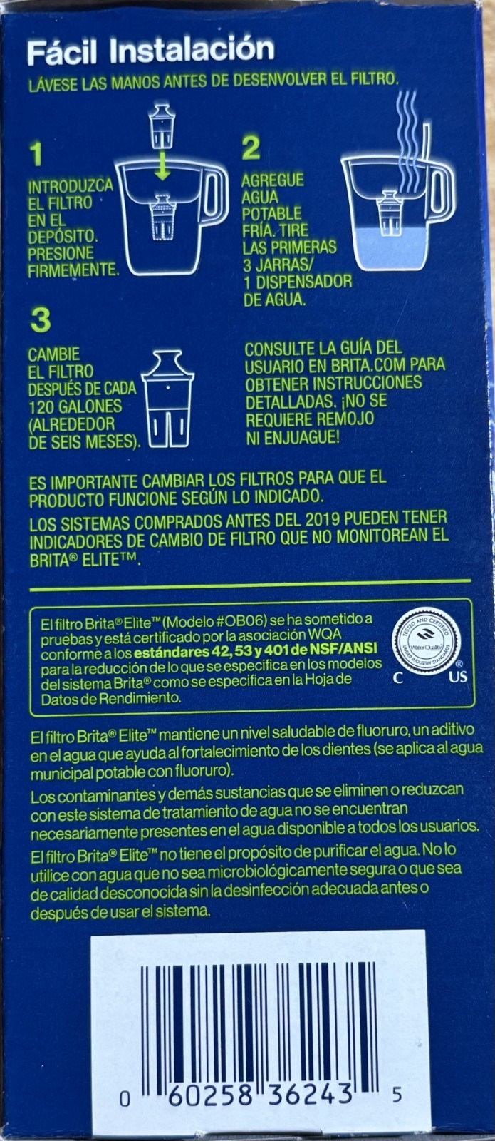 BRITA ELITE Replacement Water Filters New 6 Month