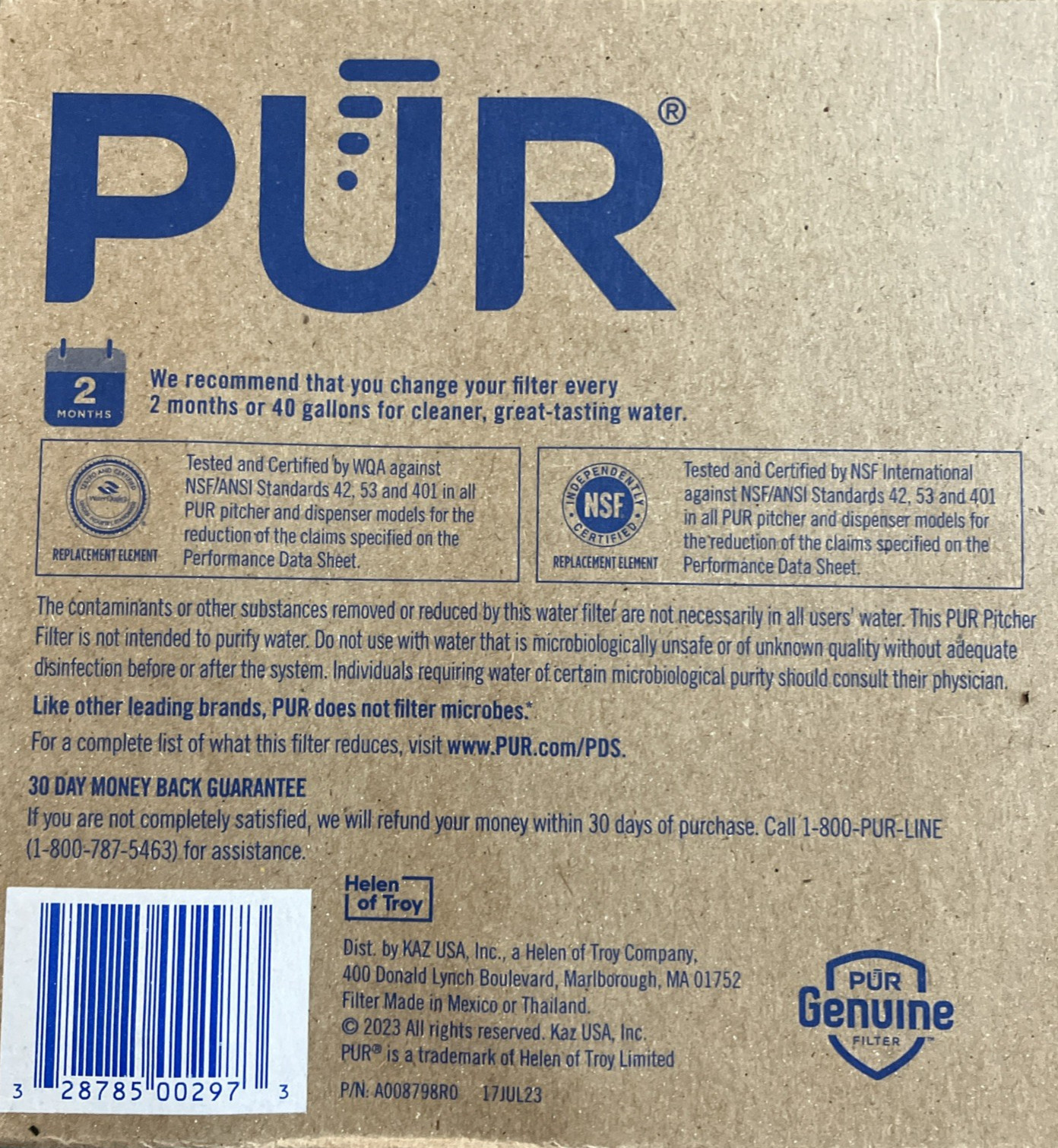PUR Genuine PPF900Z Replacement Pitcher Filters. 4-Packs. NEW IN BOX.