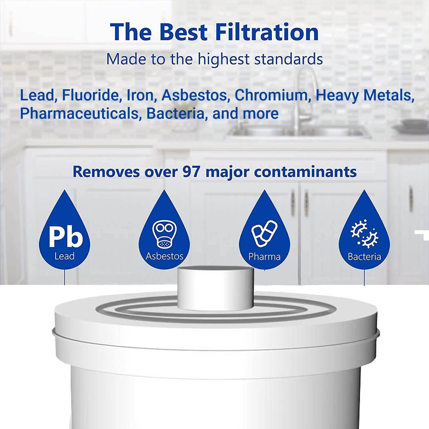 DP05 Water Filter Pitcher w/Filter,Long-Lasting 200gallons,Filtration Jug 12-Cup
