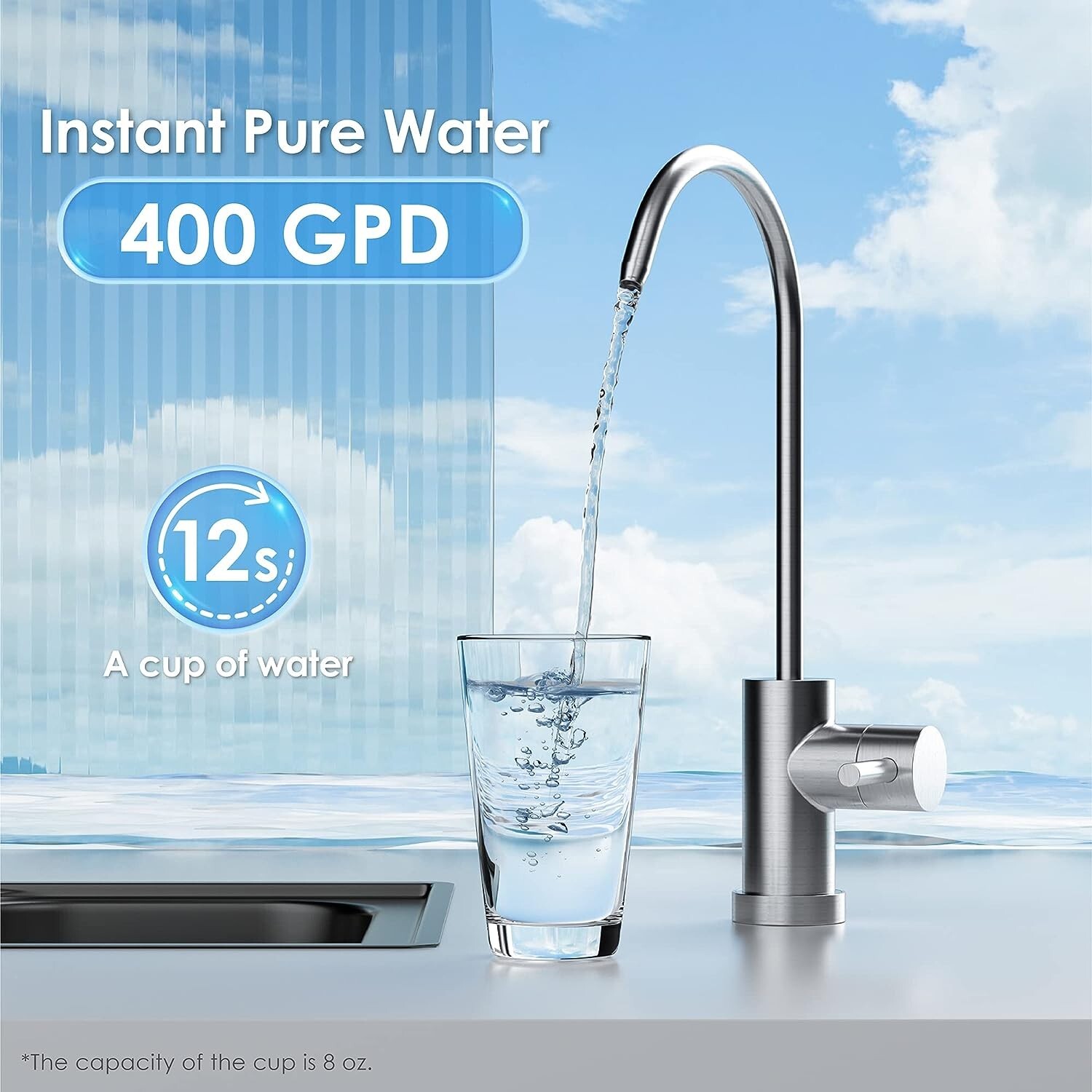 Waterdrop G2 Reverse Osmosis System,Tankless,400 GPD -Certified Refurbished