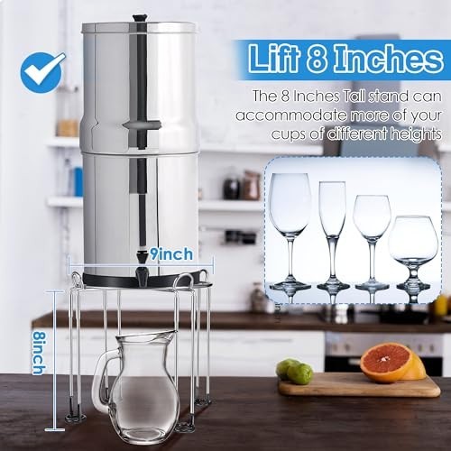 Dreyoo Water Filter Stand 8×9 In Stainless Steel Fits Berkey Alexapure 5 Gal