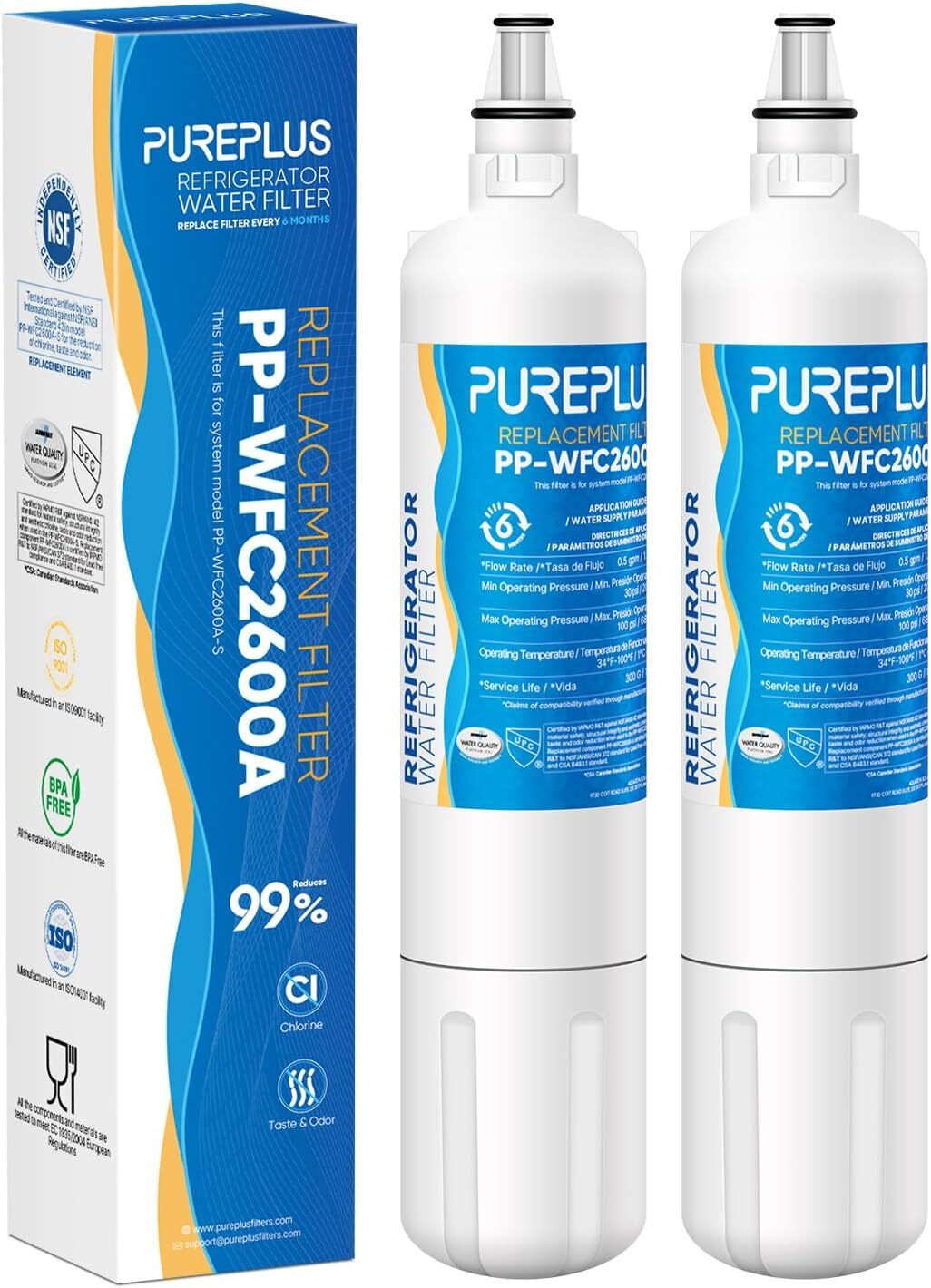 2 PACK Sub-Zero 4204490 Refrigerator Water Filter – White New USA