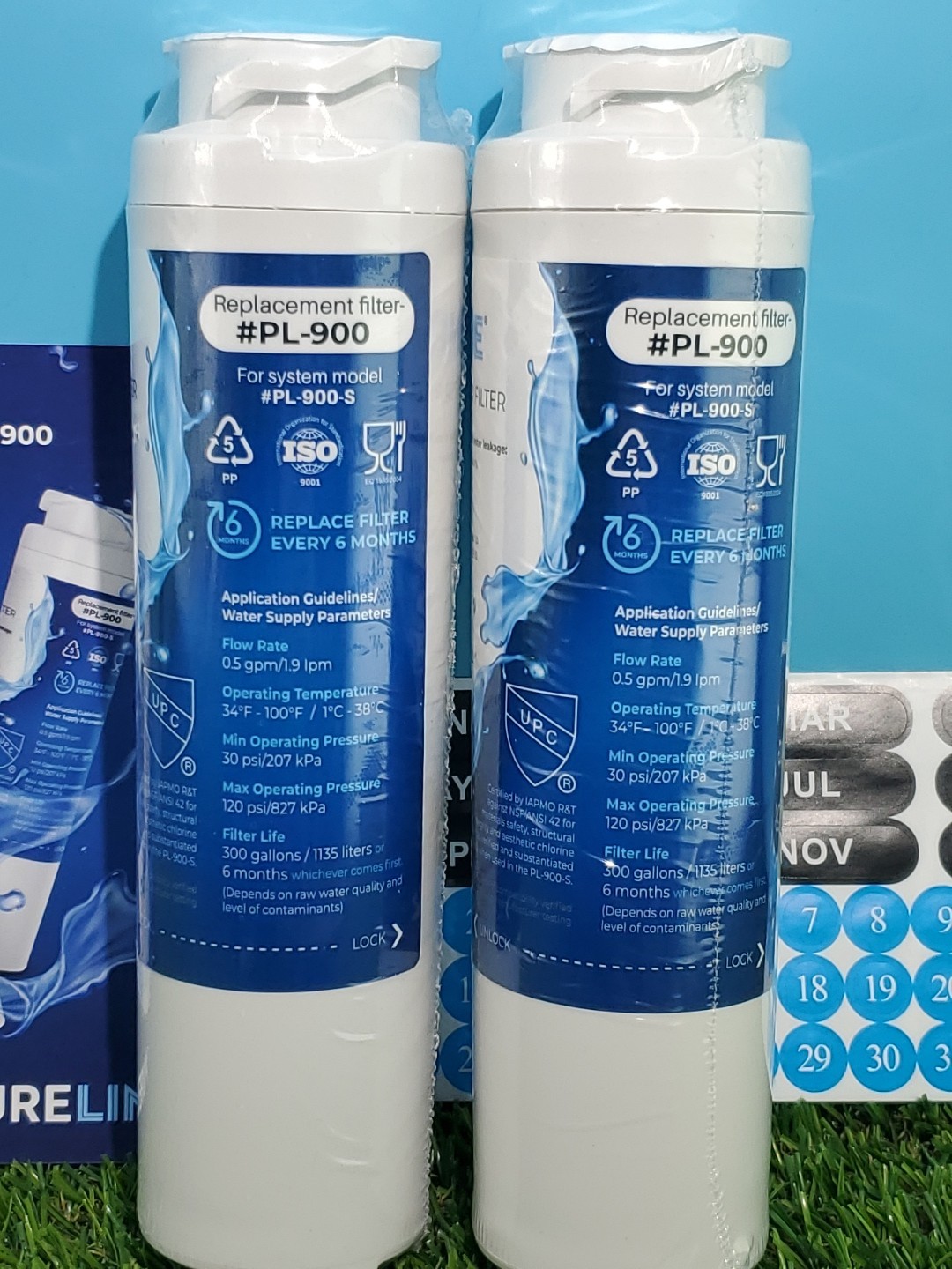 2 PureLine Refrigerator Water Filter PL-900 for System PL-900-S Replaces GE MSWF