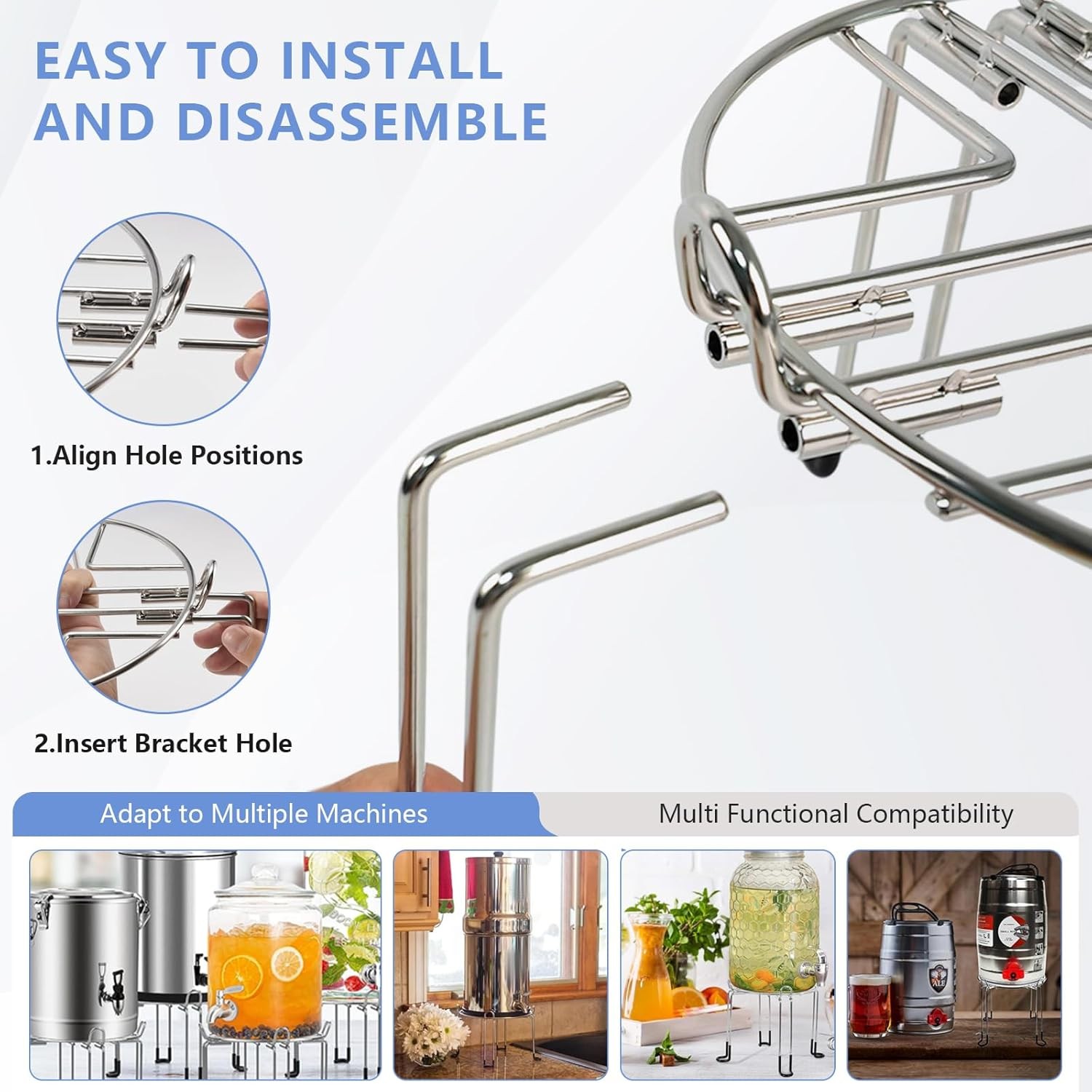 Water Filter Stand 6″ Tall by 9″ Wide CompatibleCountertop Stainless Steel Stand