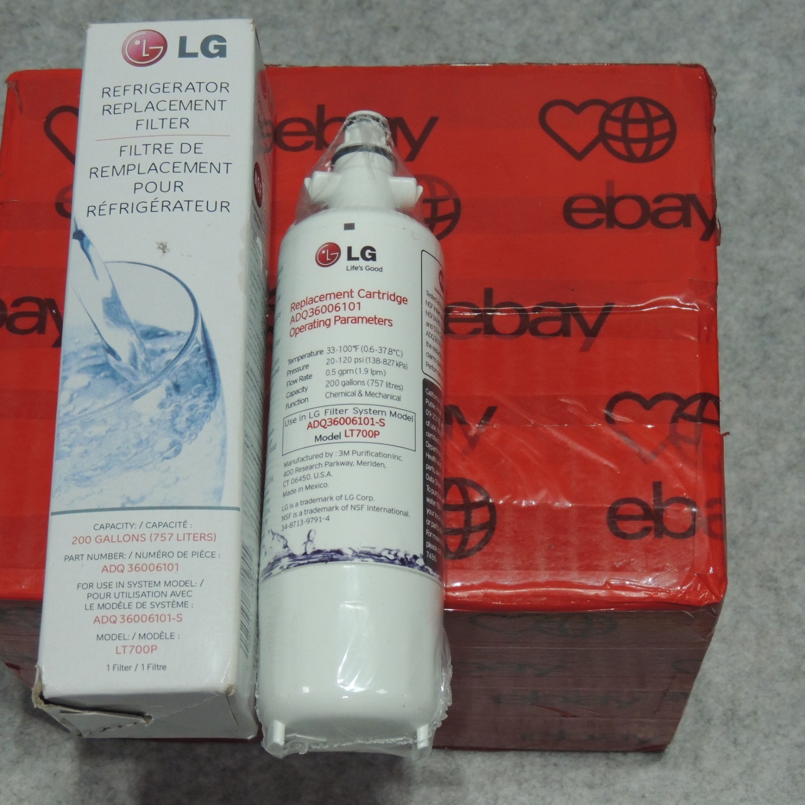 LG LT700P Replacement Refrigerator Water Filter OEM Genuine (ADQ36006101)