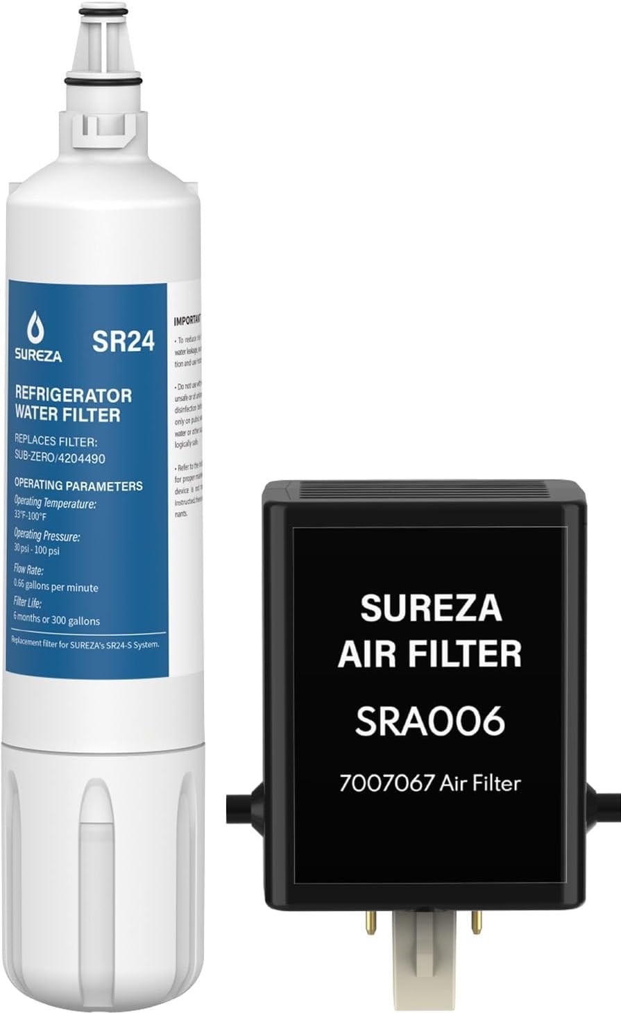 for Sub-Zero 4204490 Water Filter and Air Cartridge-7042798 Combo Pack Set
