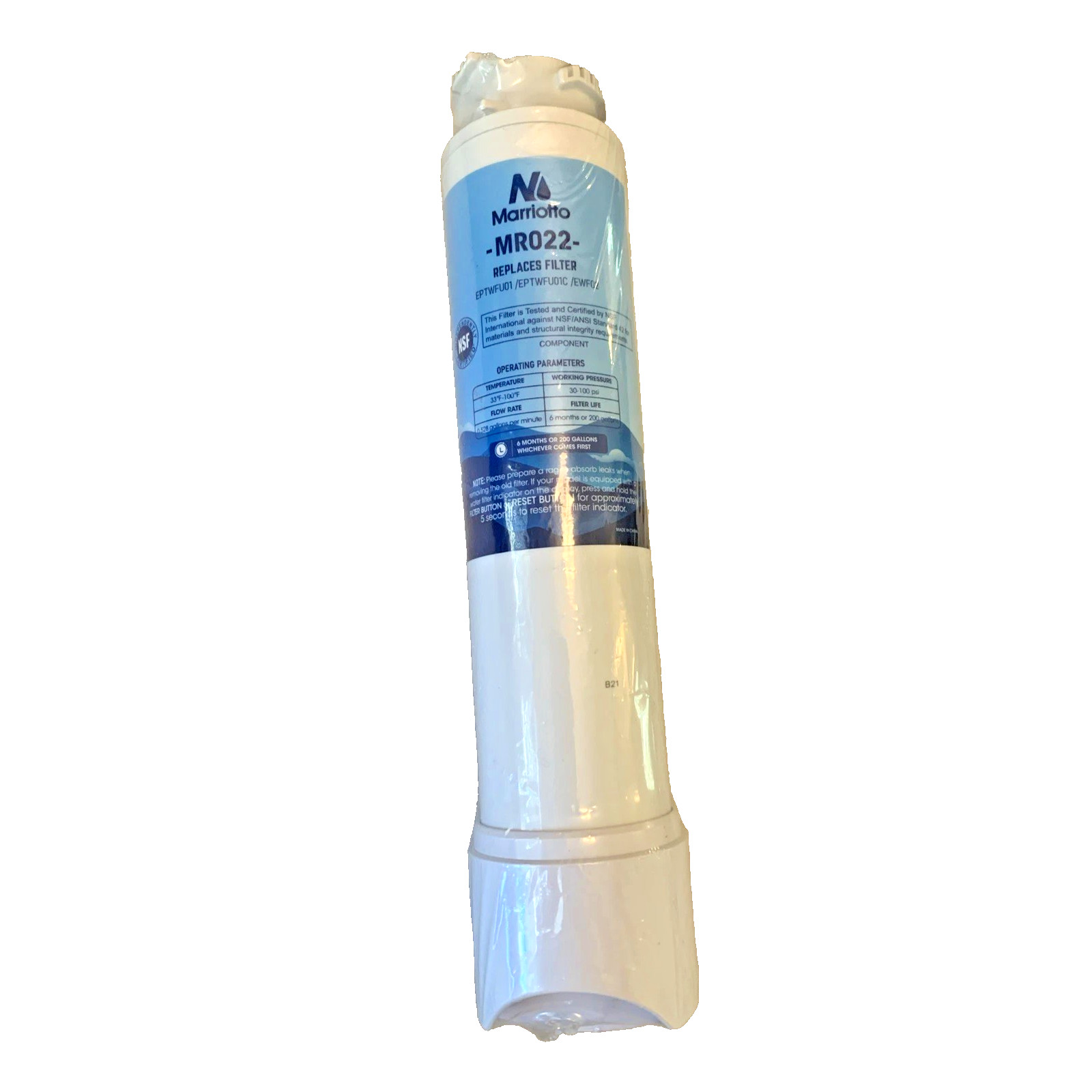 Marriotto MR022 EPTWFU01 Replacement Refrigerator Water Filter Sealed