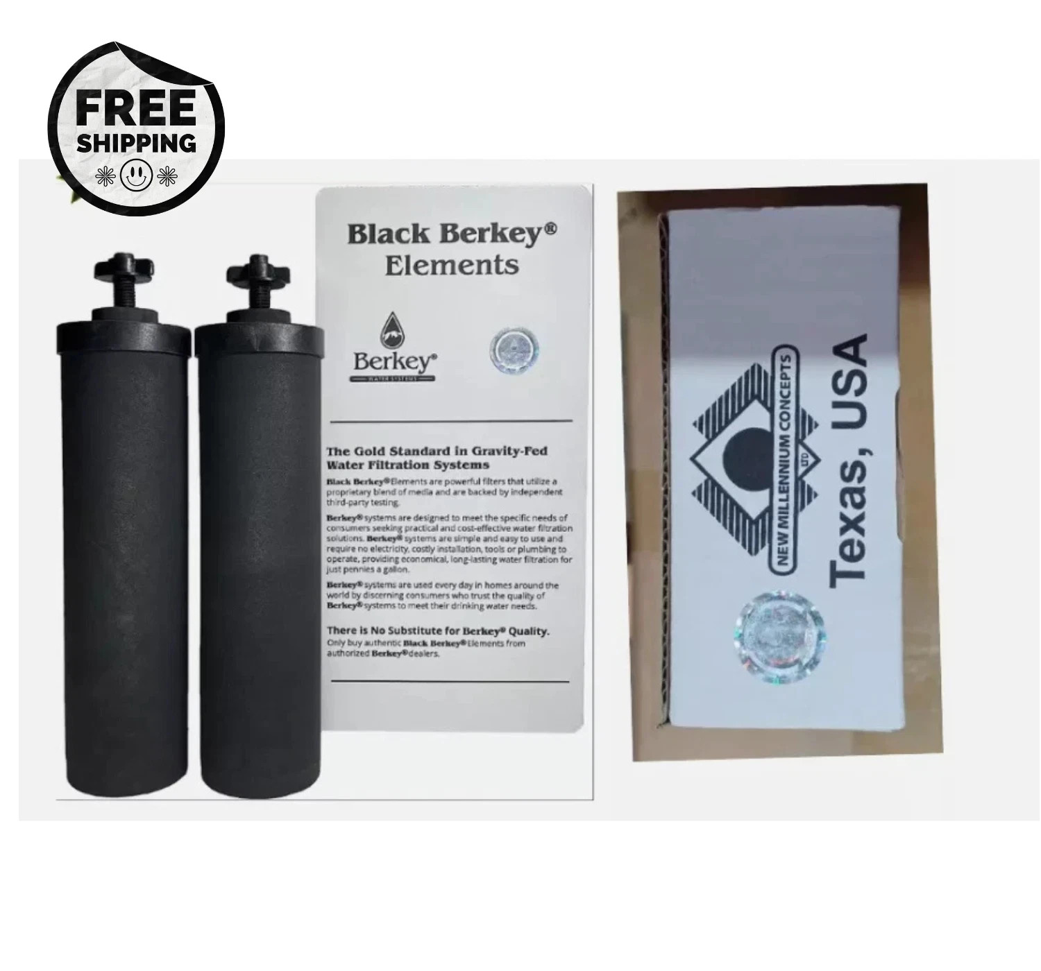 Berkey BB9-2 Authentic Black Purification replacement Filters New Free Shipping